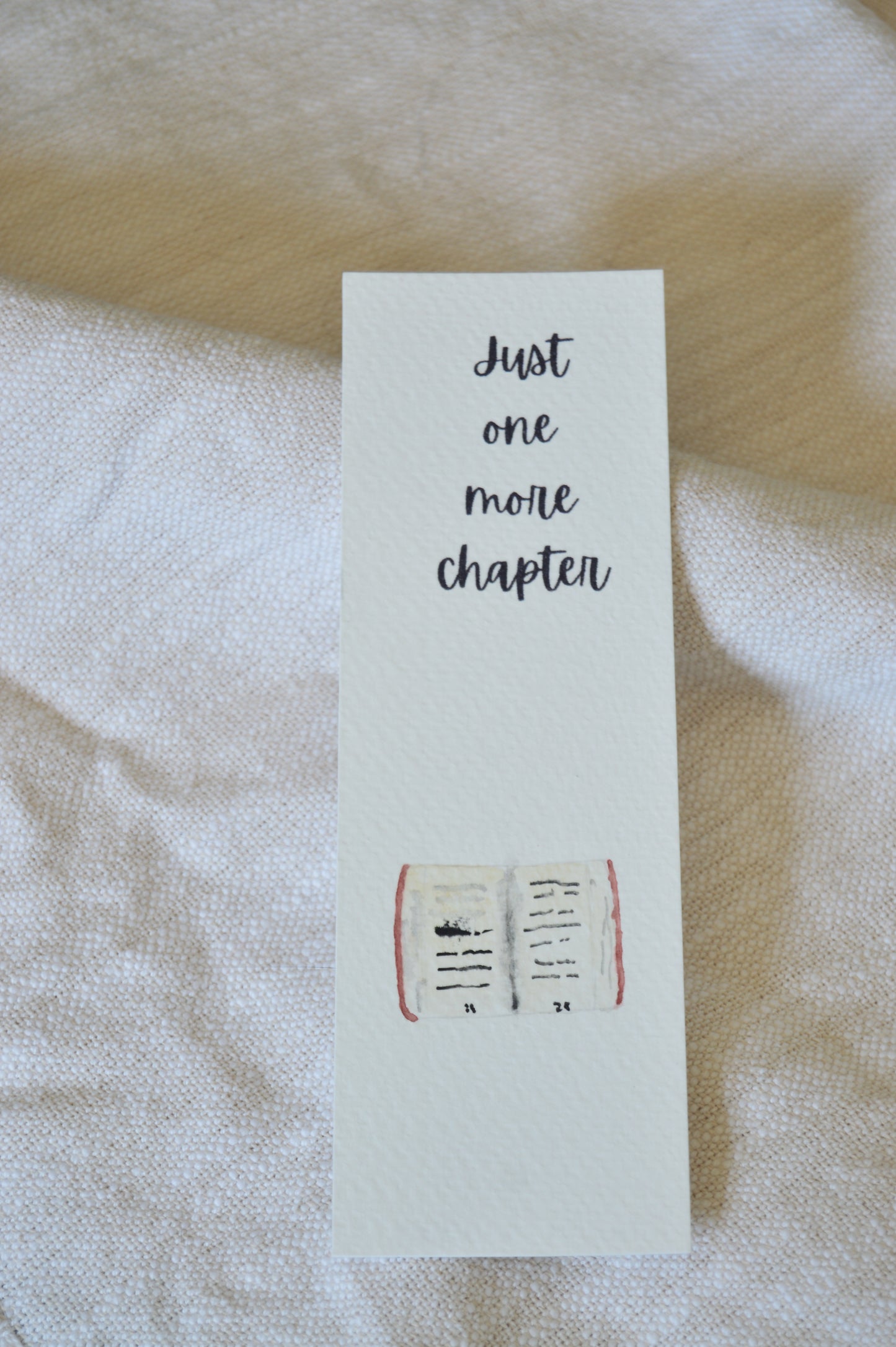 Just One More Chapter Watercolor Bookmark