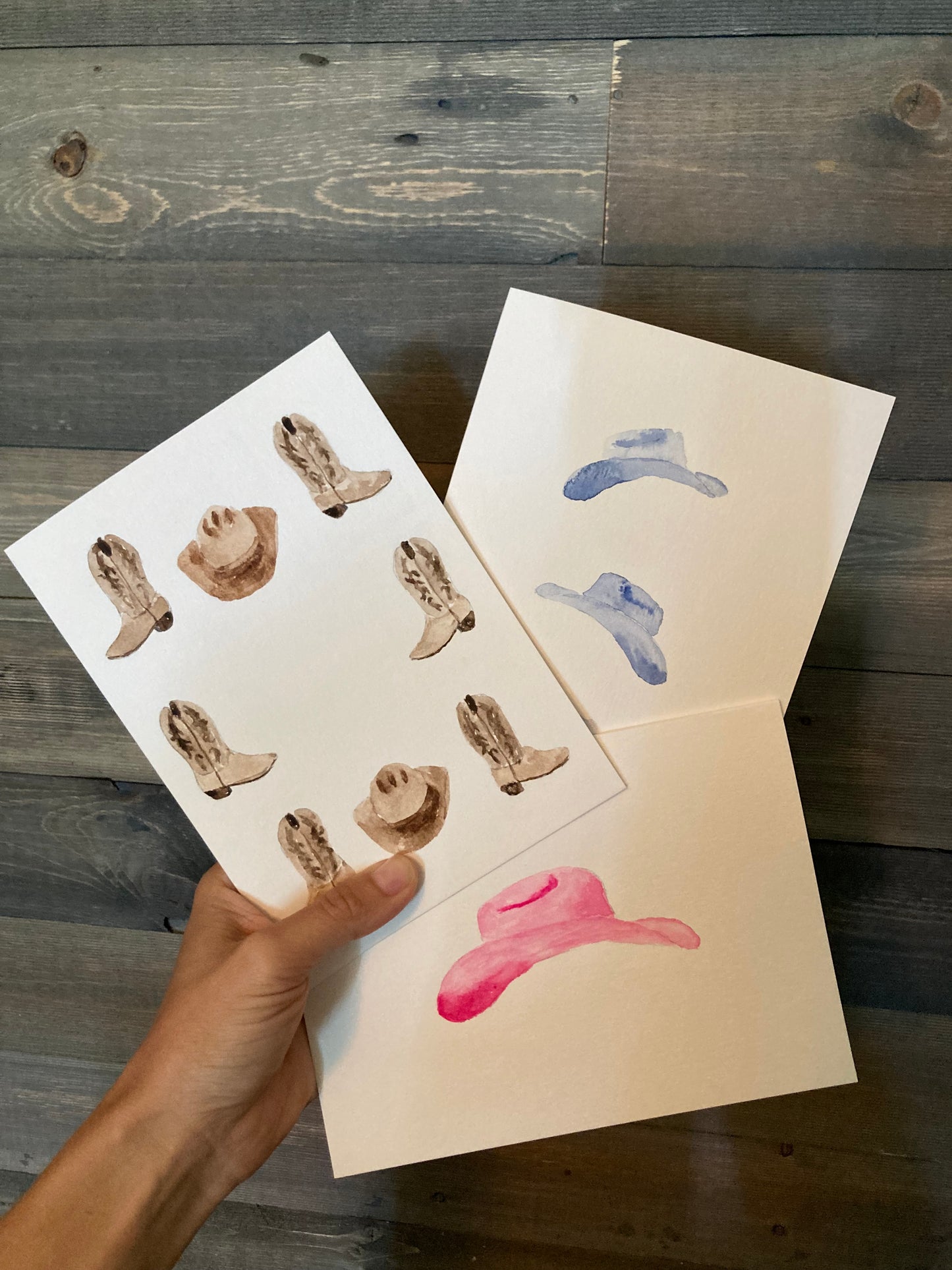 Western Watercolor Greeting Cards