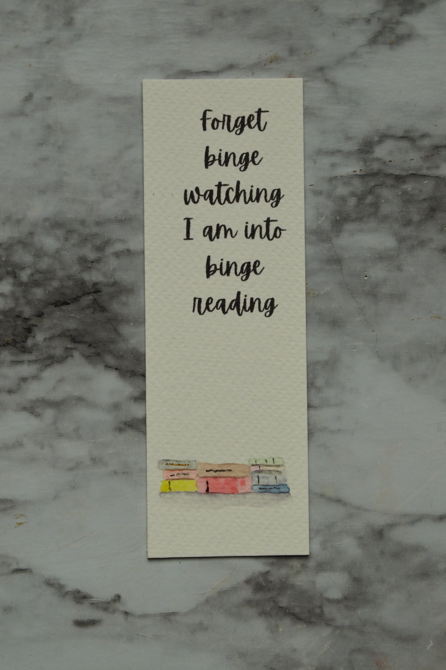 Binge Reading Stack of Books Bookmark