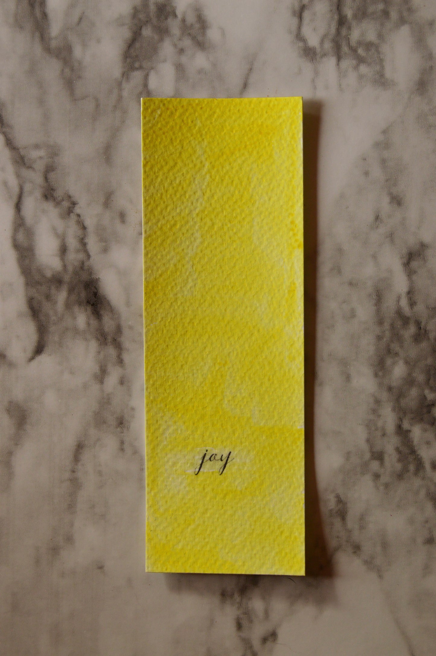 Joy Yellow Watercolor Bookmark