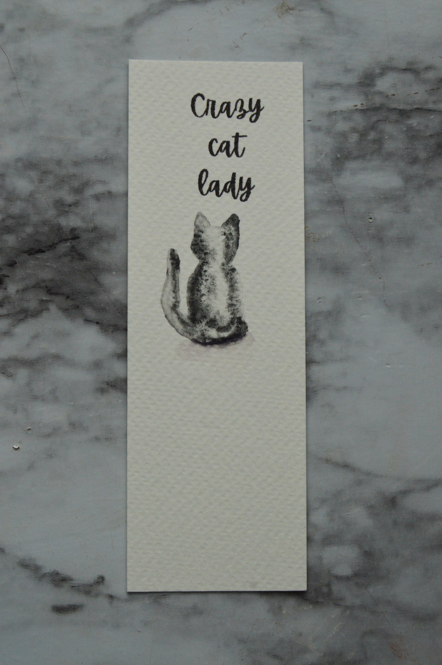 Crazy Cat Lady Watercolor Bookmark