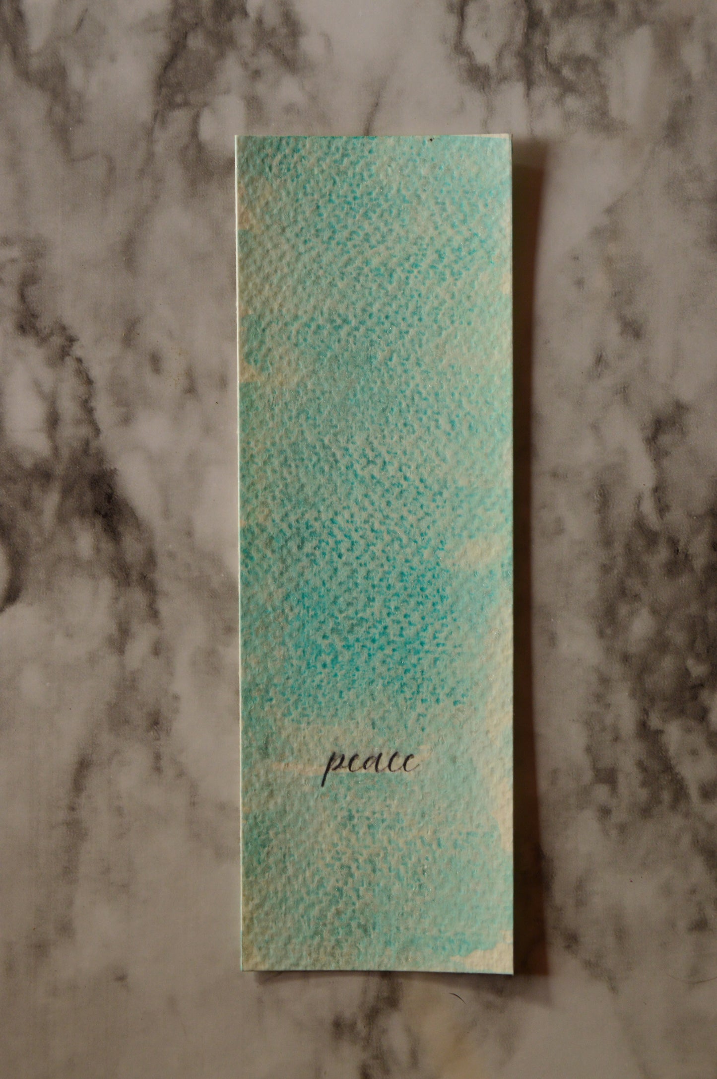Peace Blue Watercolor Bookmark