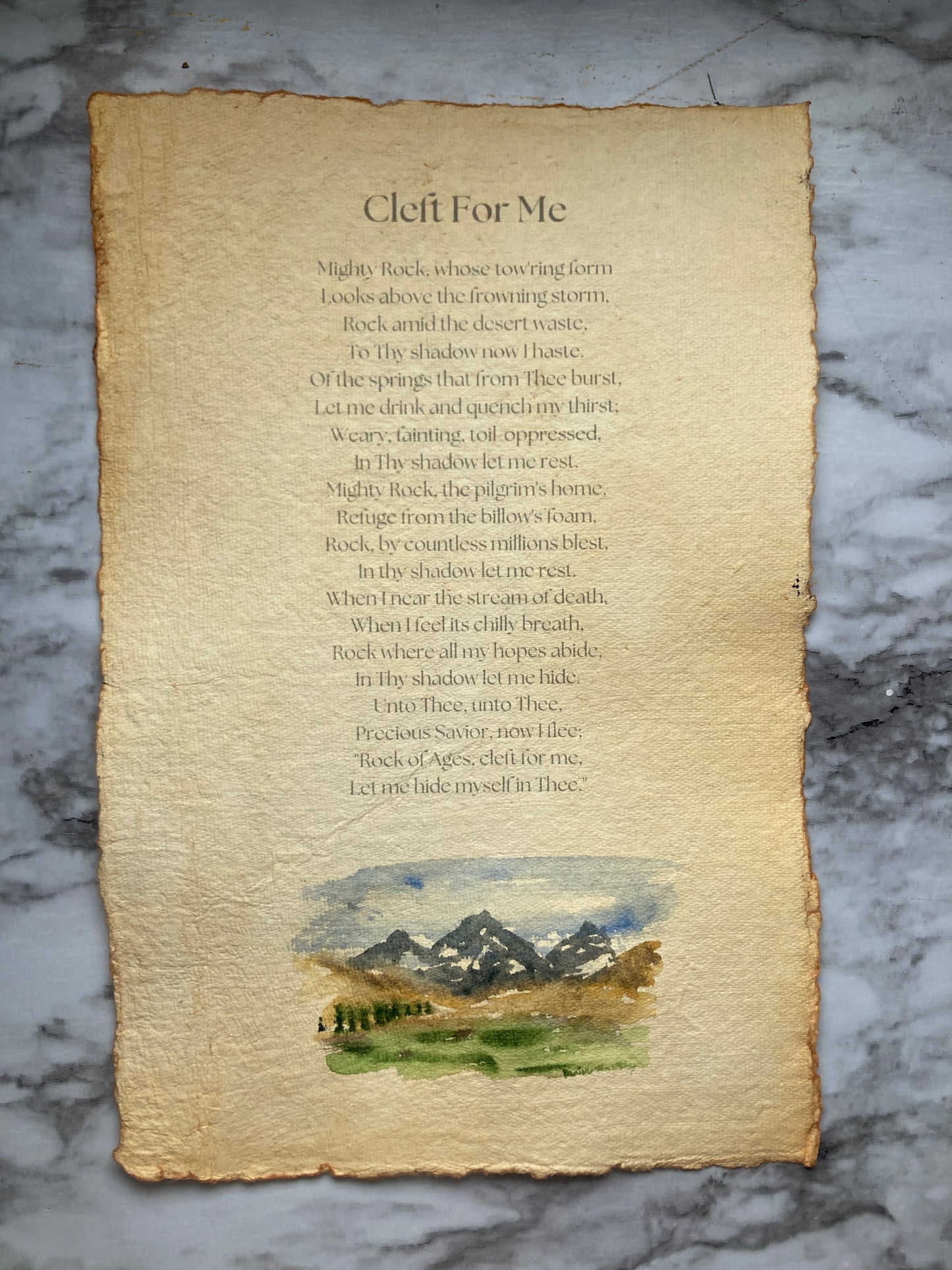 Cleft For Me Hymn Watercolor