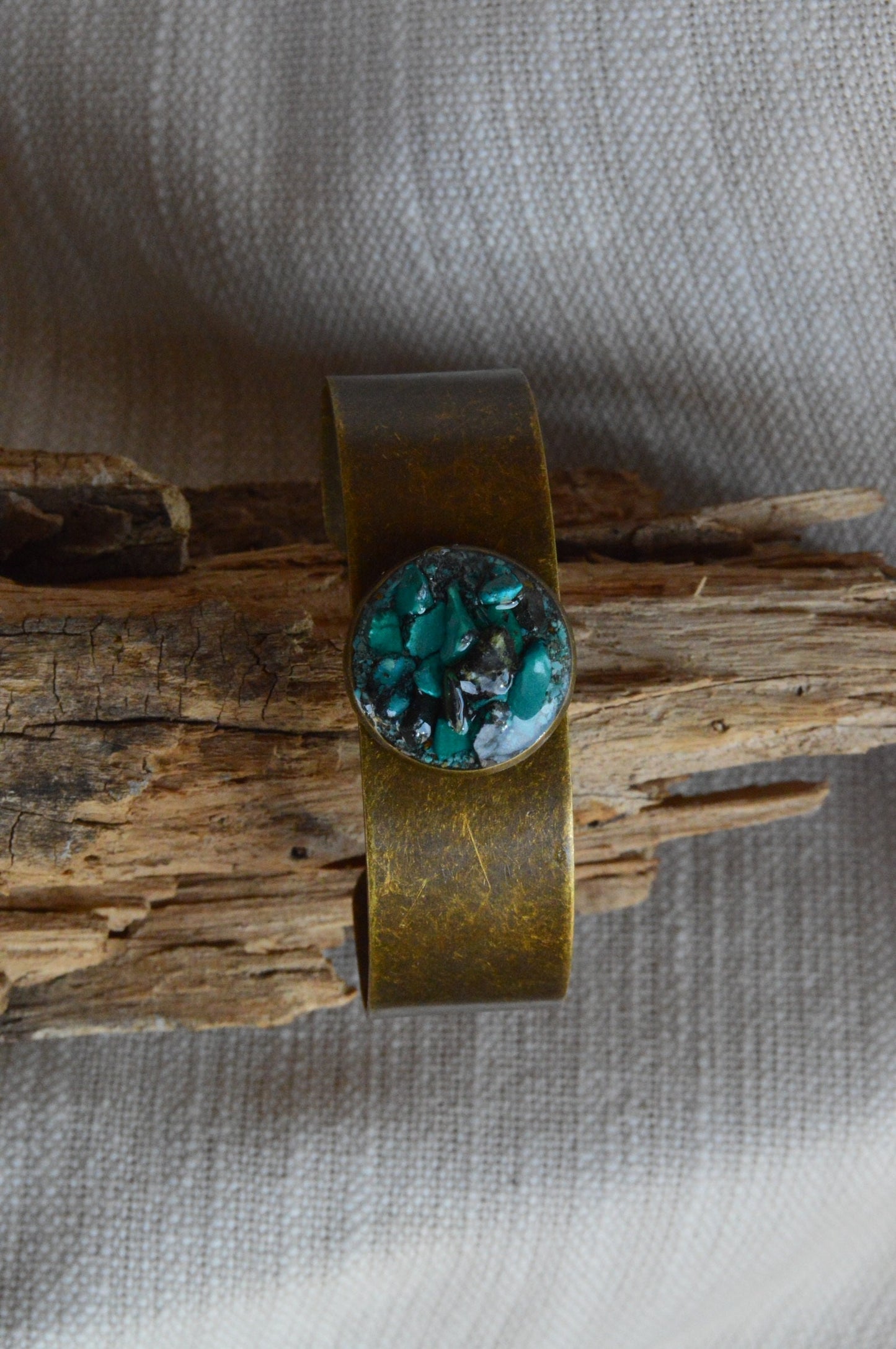 Turquoise Chip Inlay Bracelet,