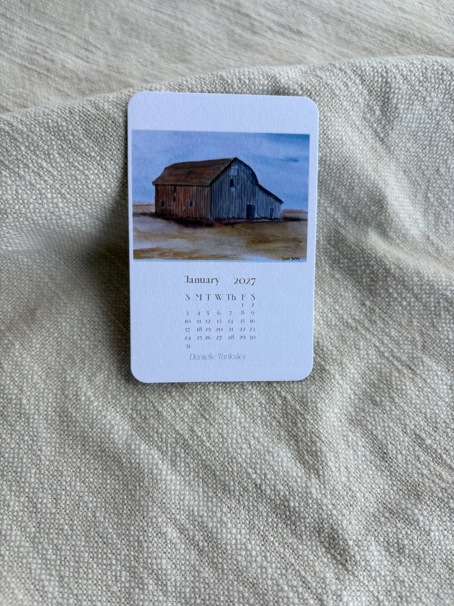 Small Desktop 2027 Calendar