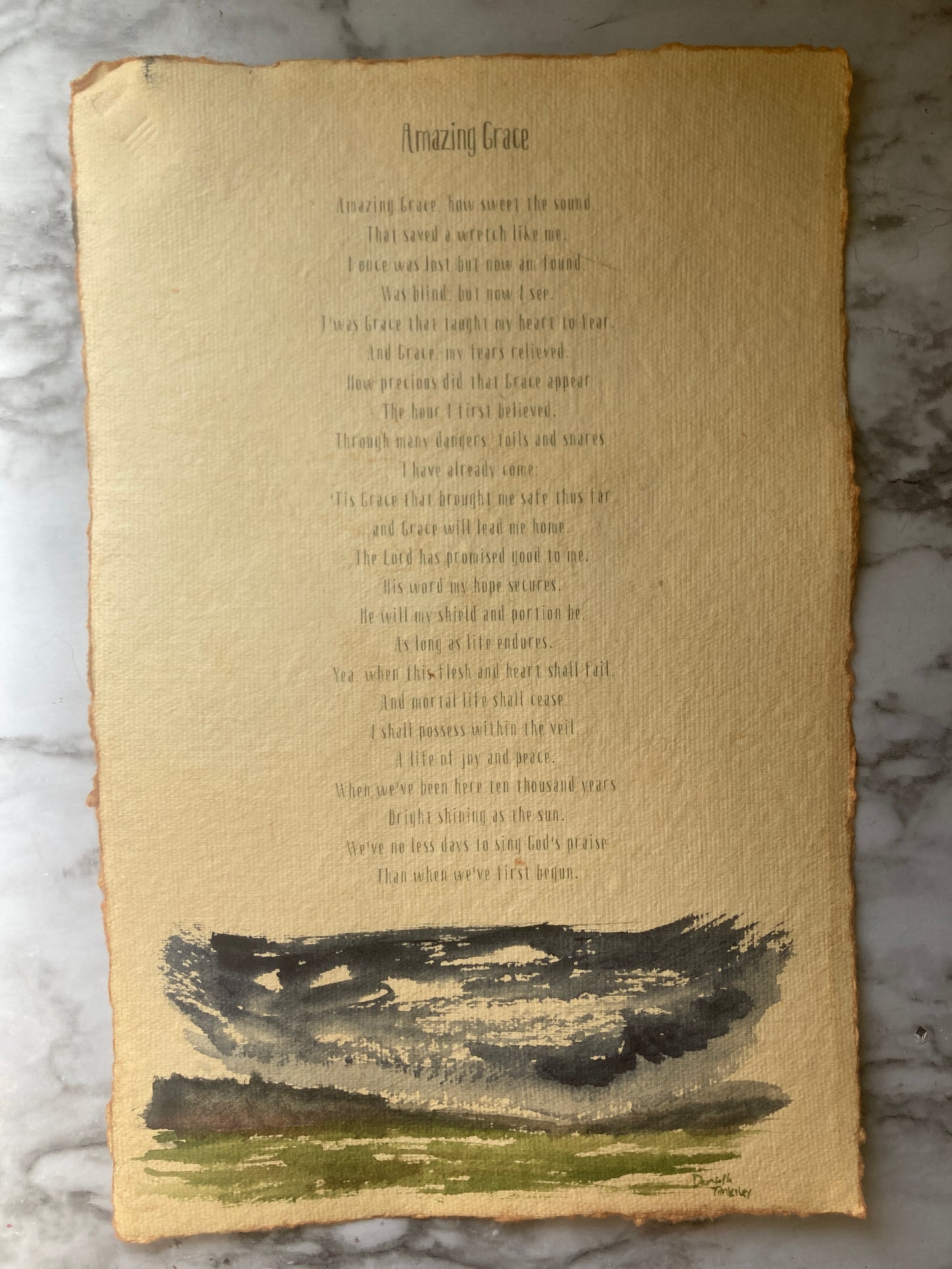Amazing Grace Hymn Watercolor