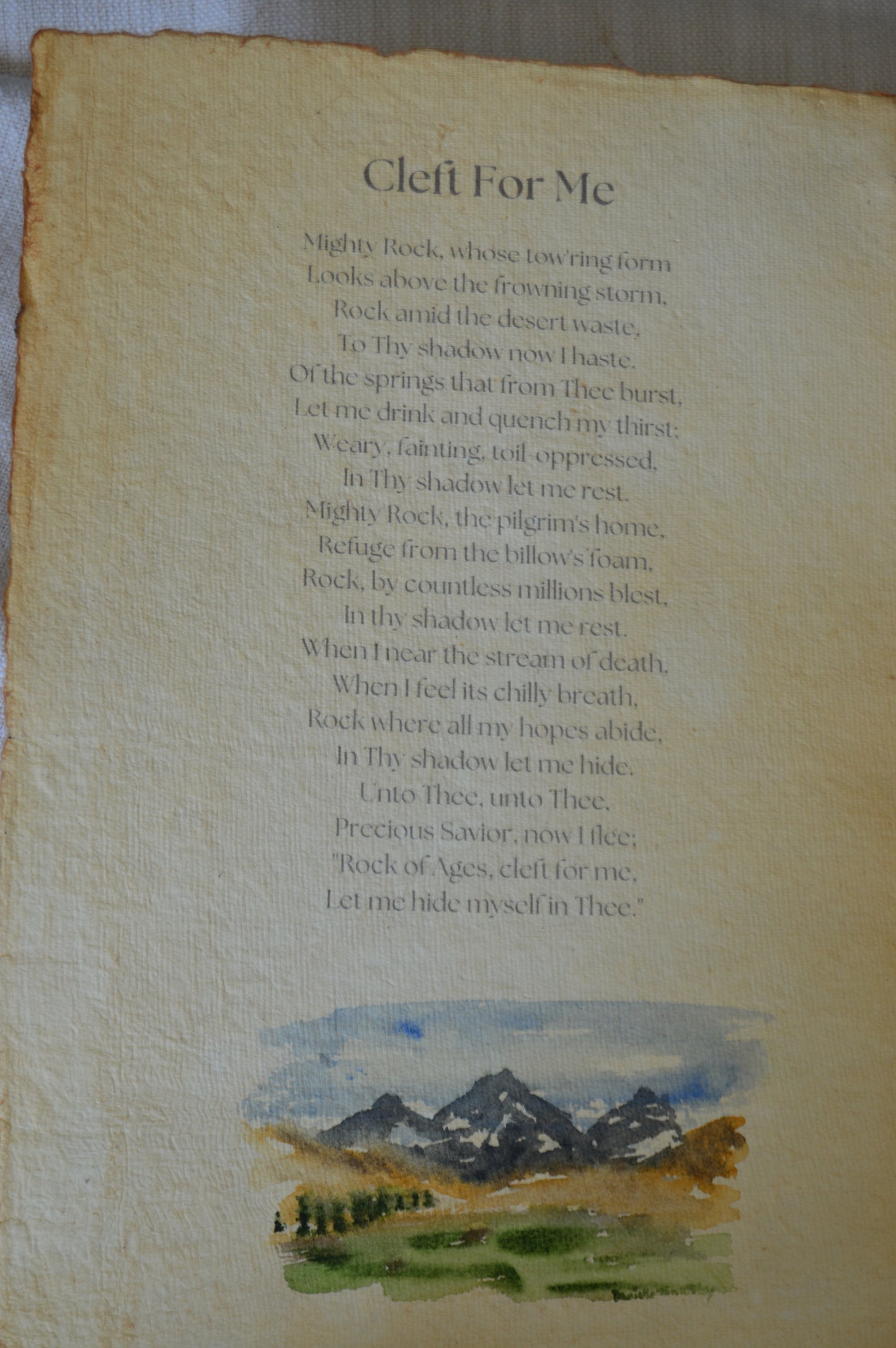 Cleft For Me Hymn Watercolor