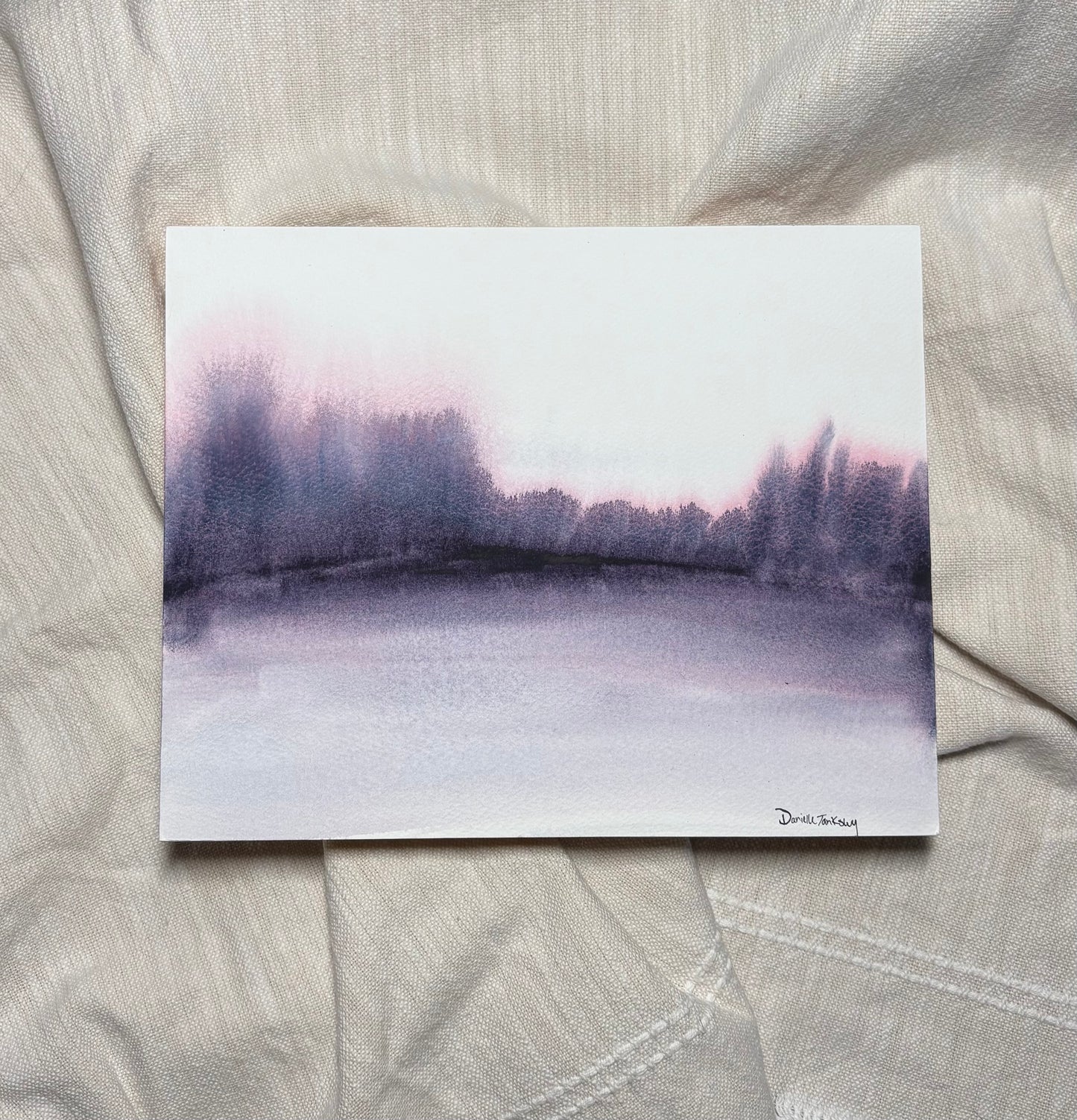 Abstract Winter Scene Watercolor