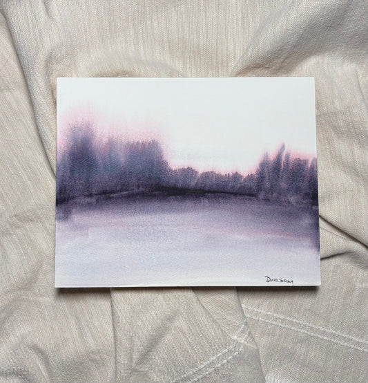Abstract Winter Scene Watercolor