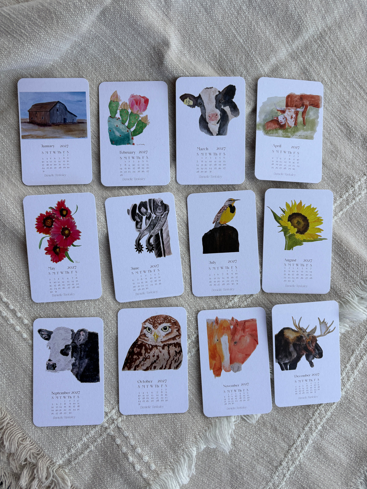 Small Desktop 2027 Calendar