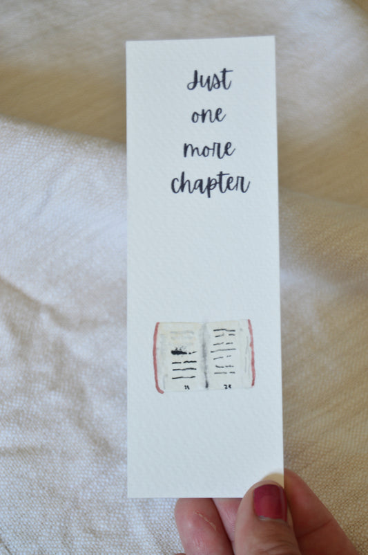 Just One More Chapter Watercolor Bookmark