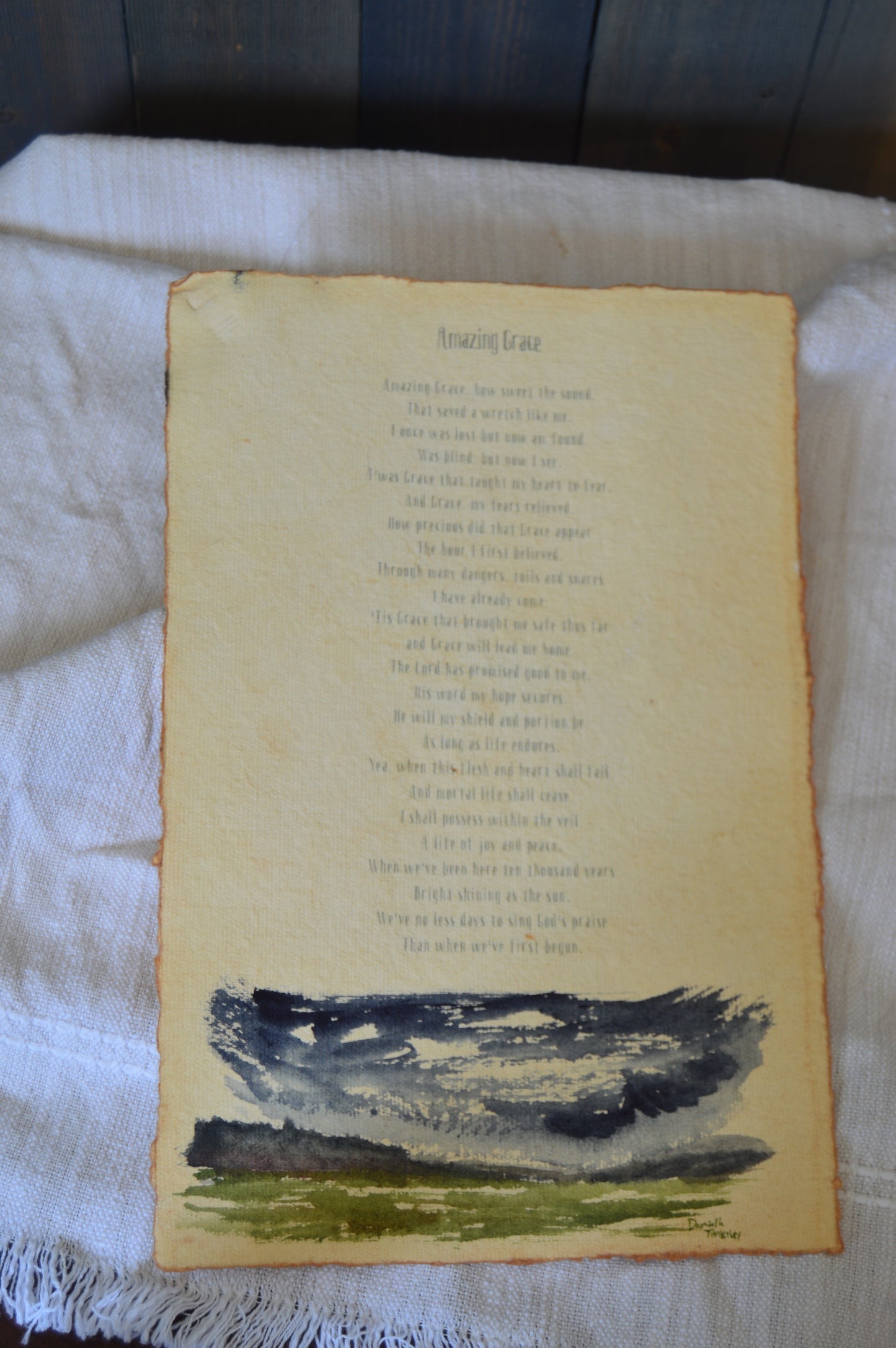 Amazing Grace Hymn Watercolor