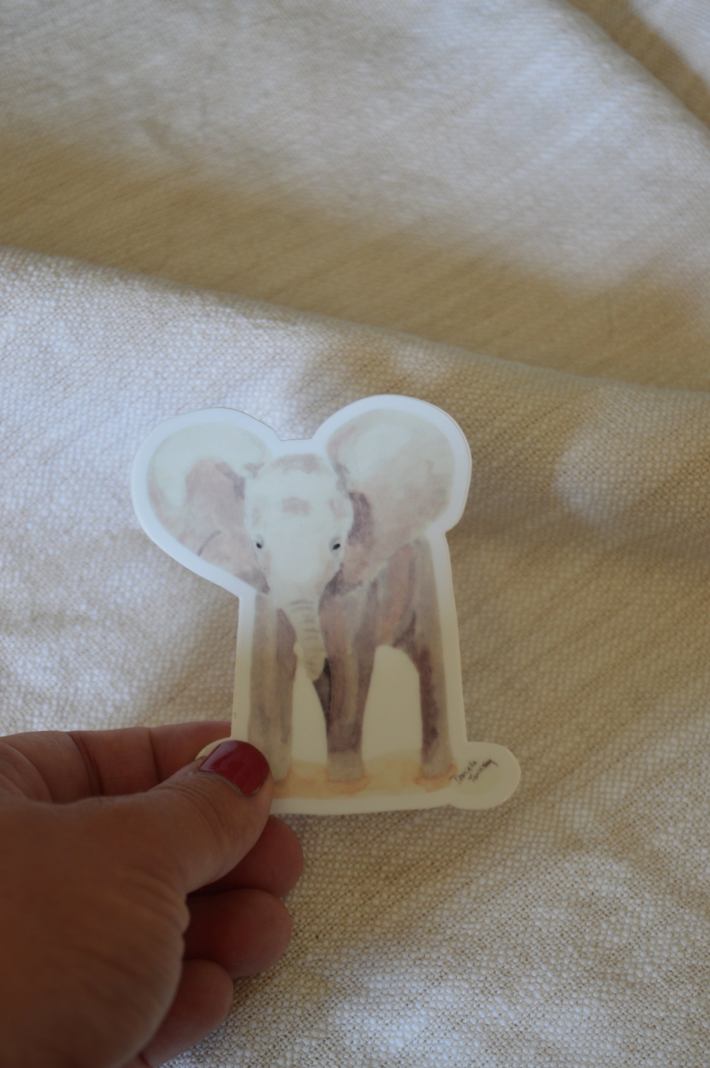 Baby Elephant Watercolor Sticker