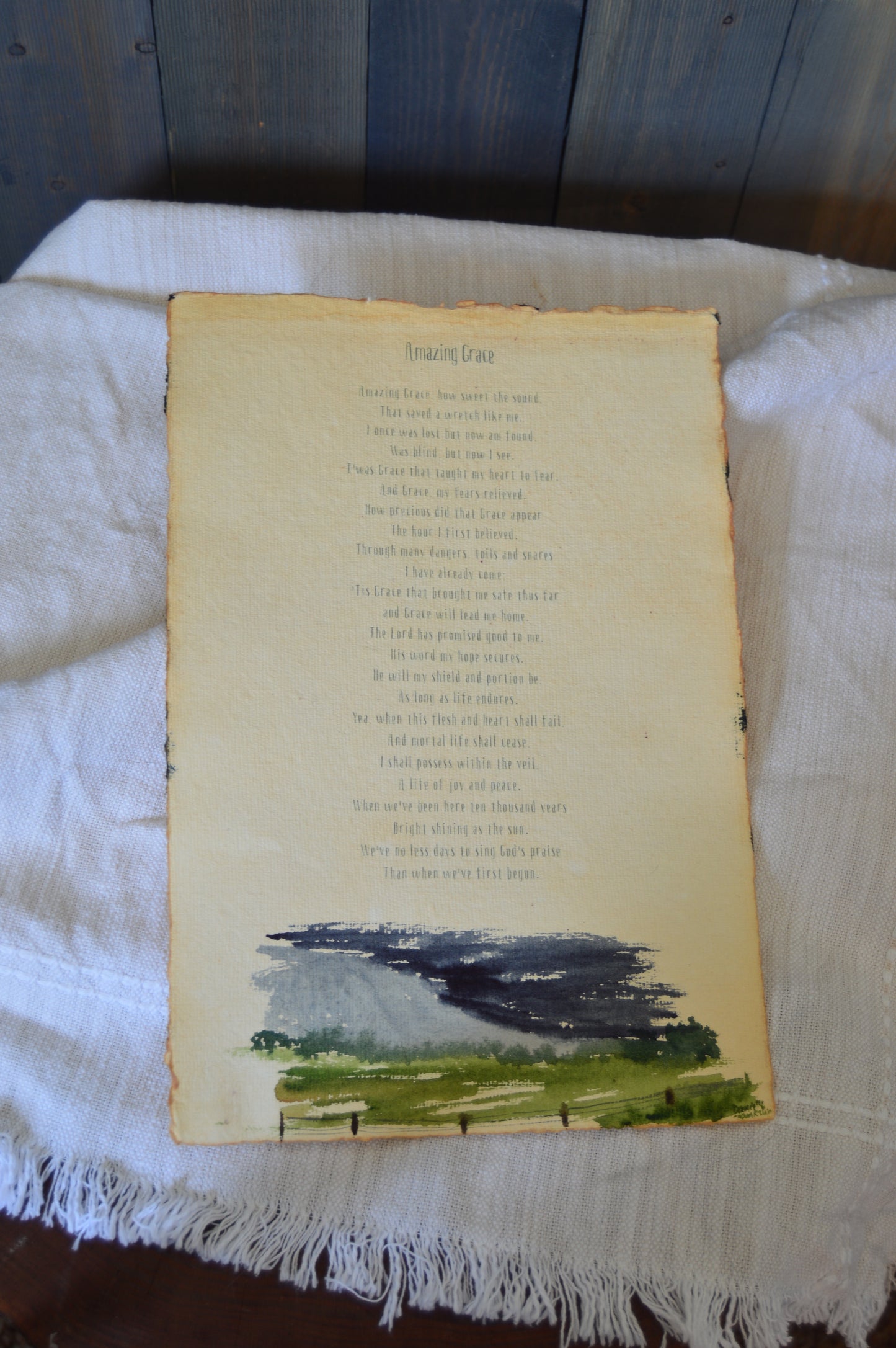Amazing Grace Hymn Watercolor