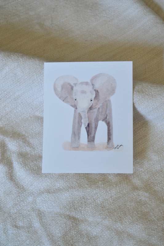 Mini Print Watercolor Baby Elephant