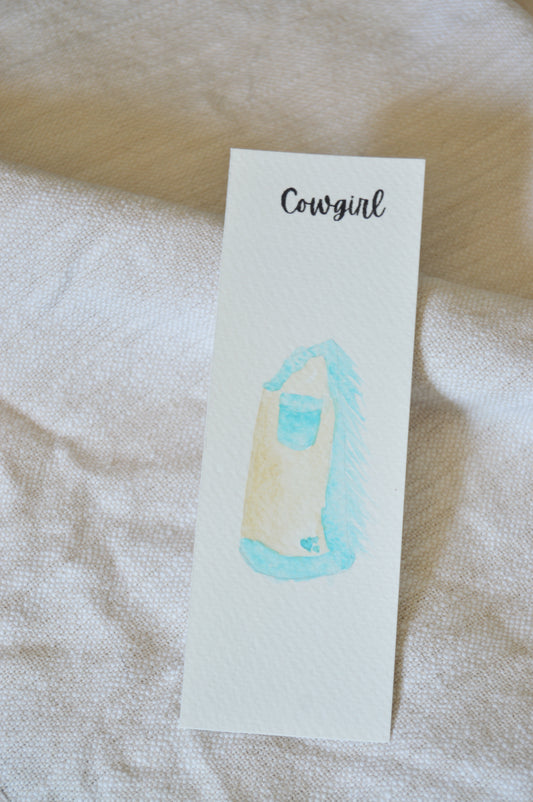 Cowgirl Watercolor Bookmark