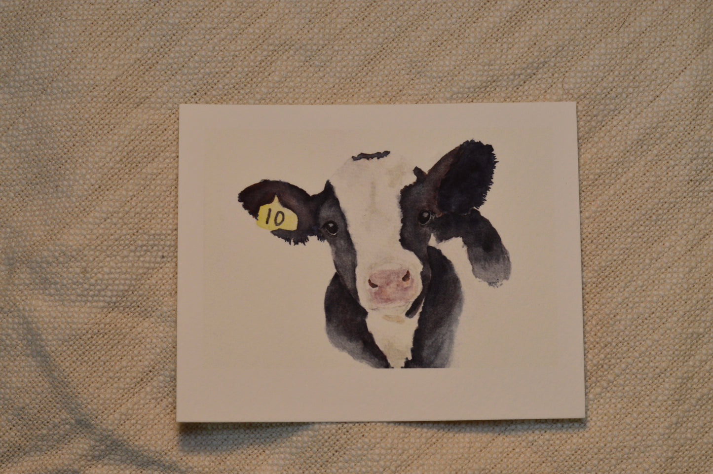Mini Print Watercolor Holstein Calf