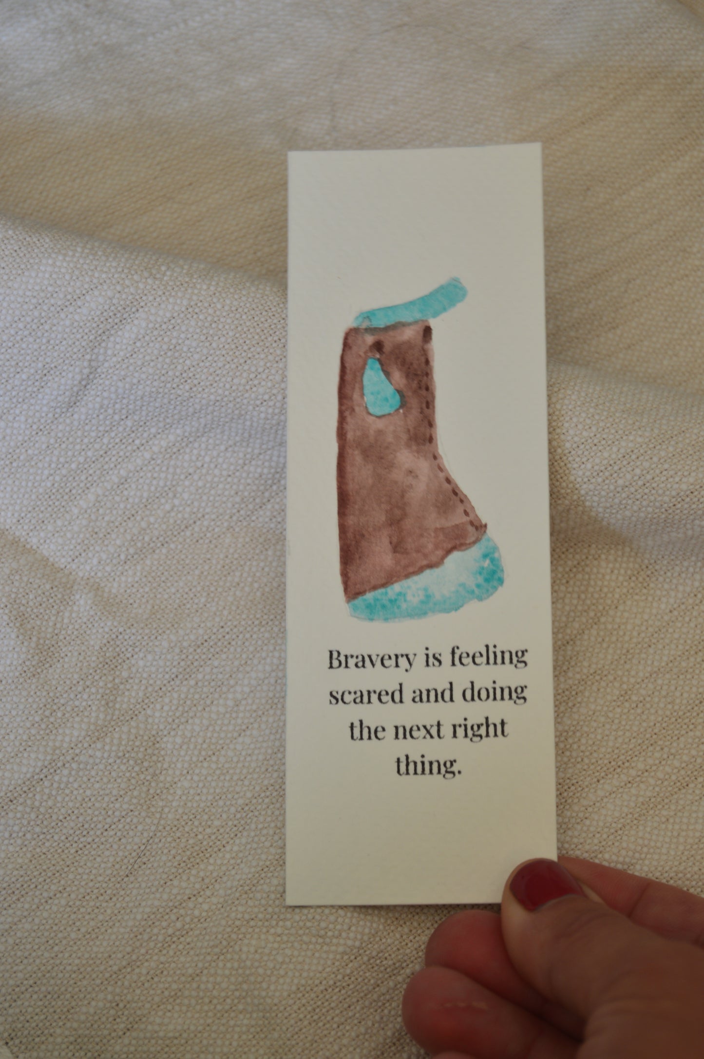 Bravery Is Feeling Scared and Doing the Next Right Thing Watercolor Chaps Bookmark