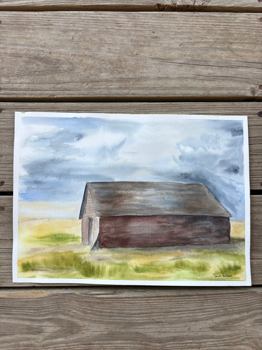 Barn Watercolor Painting