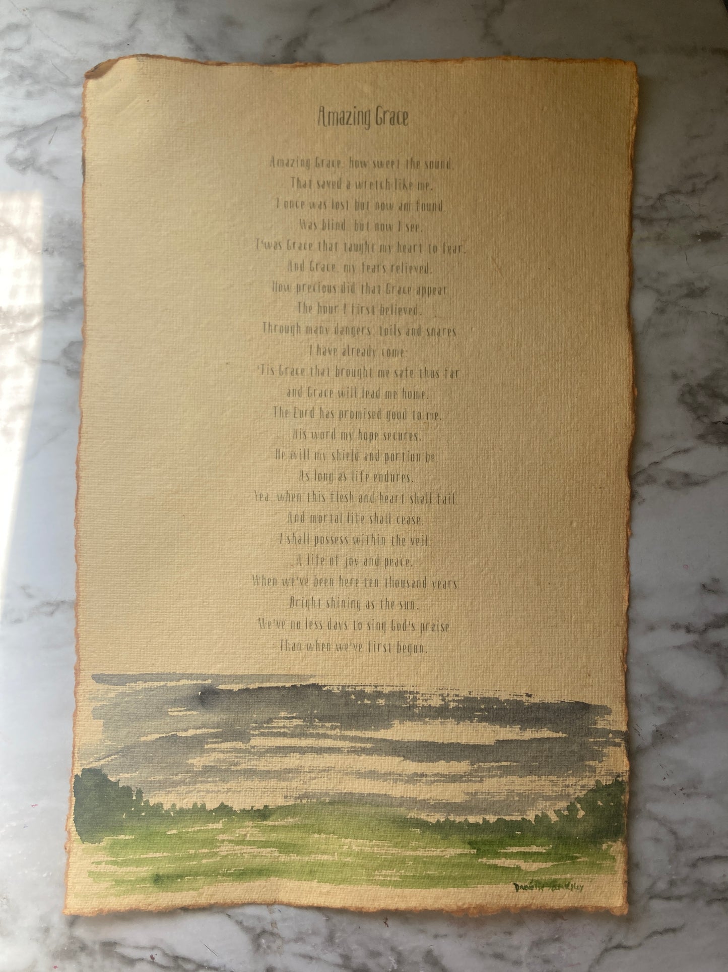Amazing Grace Hymn Watercolor