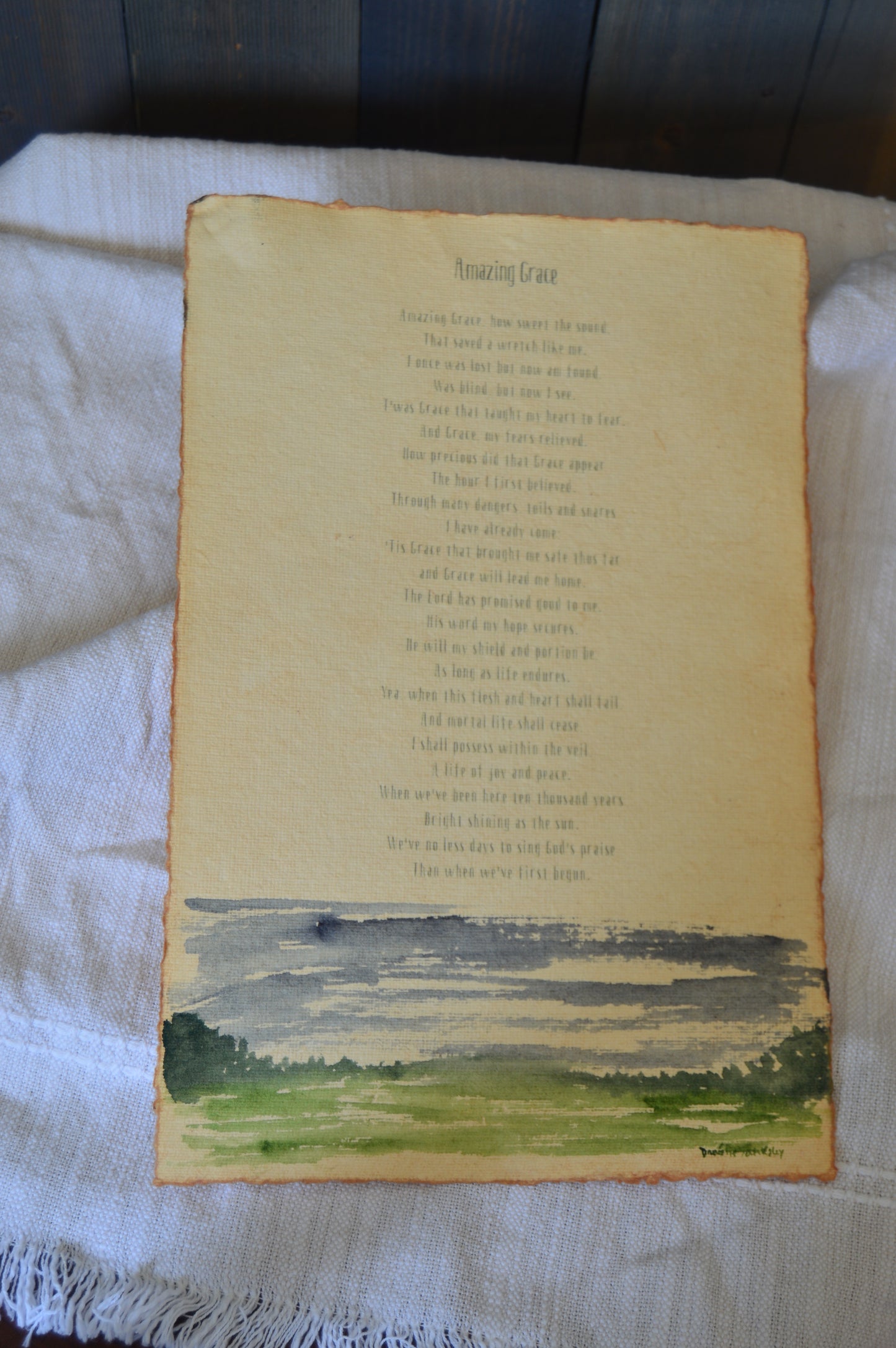 Amazing Grace Hymn Watercolor