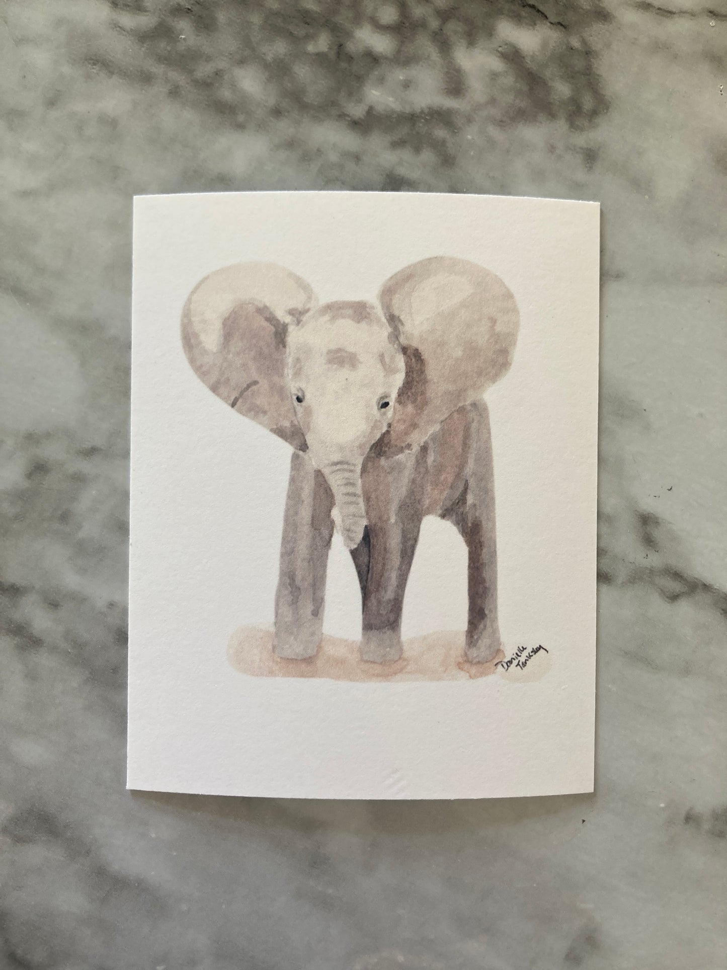 Mini Print Watercolor Baby Elephant