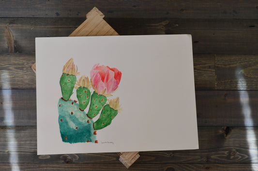 Cactus Flower Original Watercolor Bloom