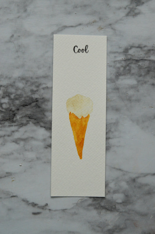 Ice Cream Cone Watercolor Bookmark