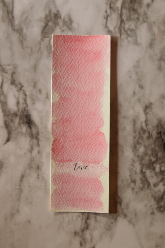 Love Red Watercolor Bookmark