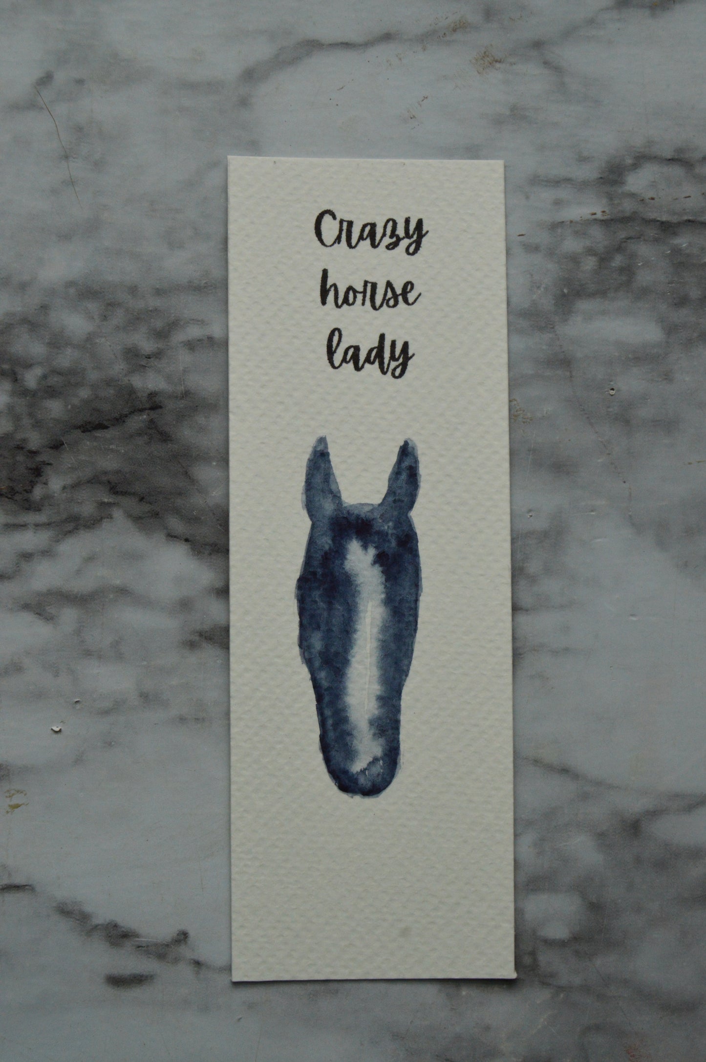 Crazy Horse Lady Watercolor Bookmark