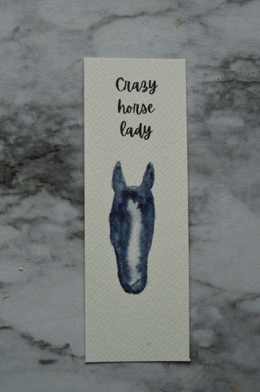 Crazy Horse Lady Watercolor Bookmark