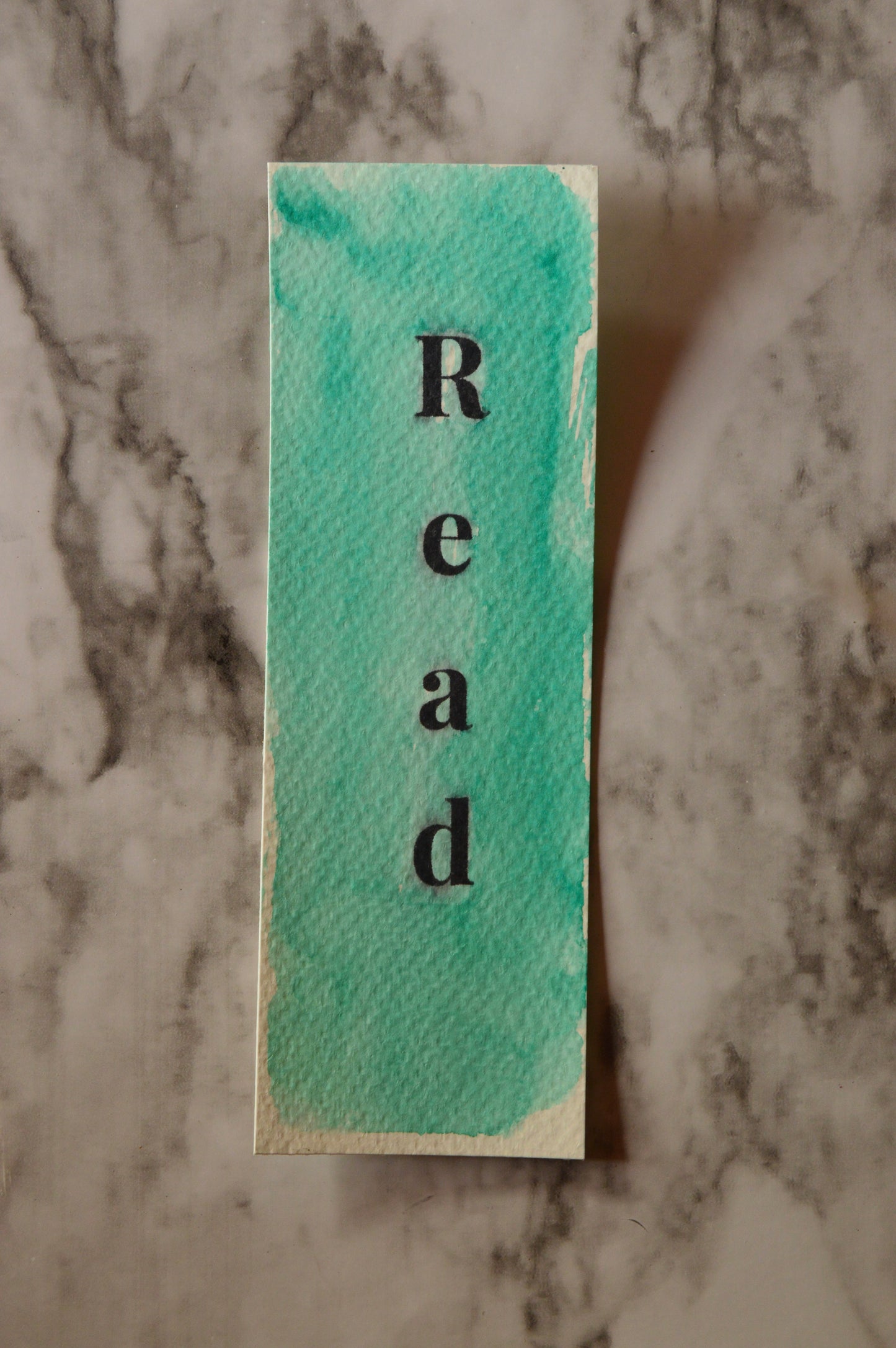 Read Green Watercolor Bookmark
