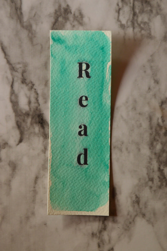 Read Green Watercolor Bookmark