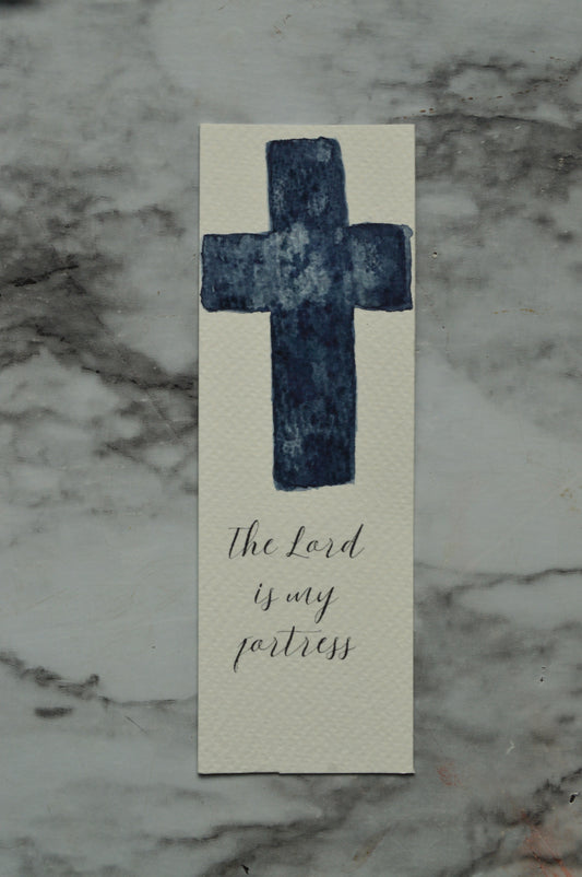 The Lord is My Fortress Watercolor Bookmark