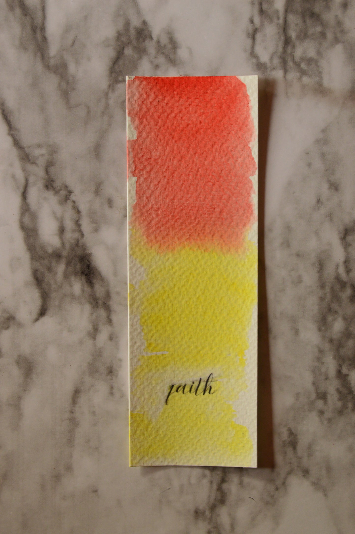 Faith Watercolor Bookmark Orange and Yellow
