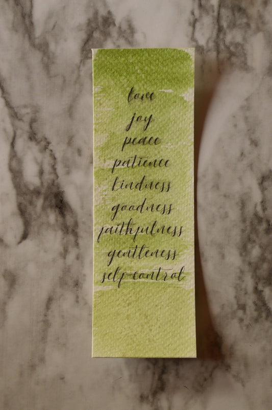 Fruit of the Spirit Watercolor Bookmark