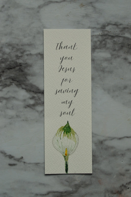 Thank You Jesus For Saving My Soul Watercolor Bookmark
