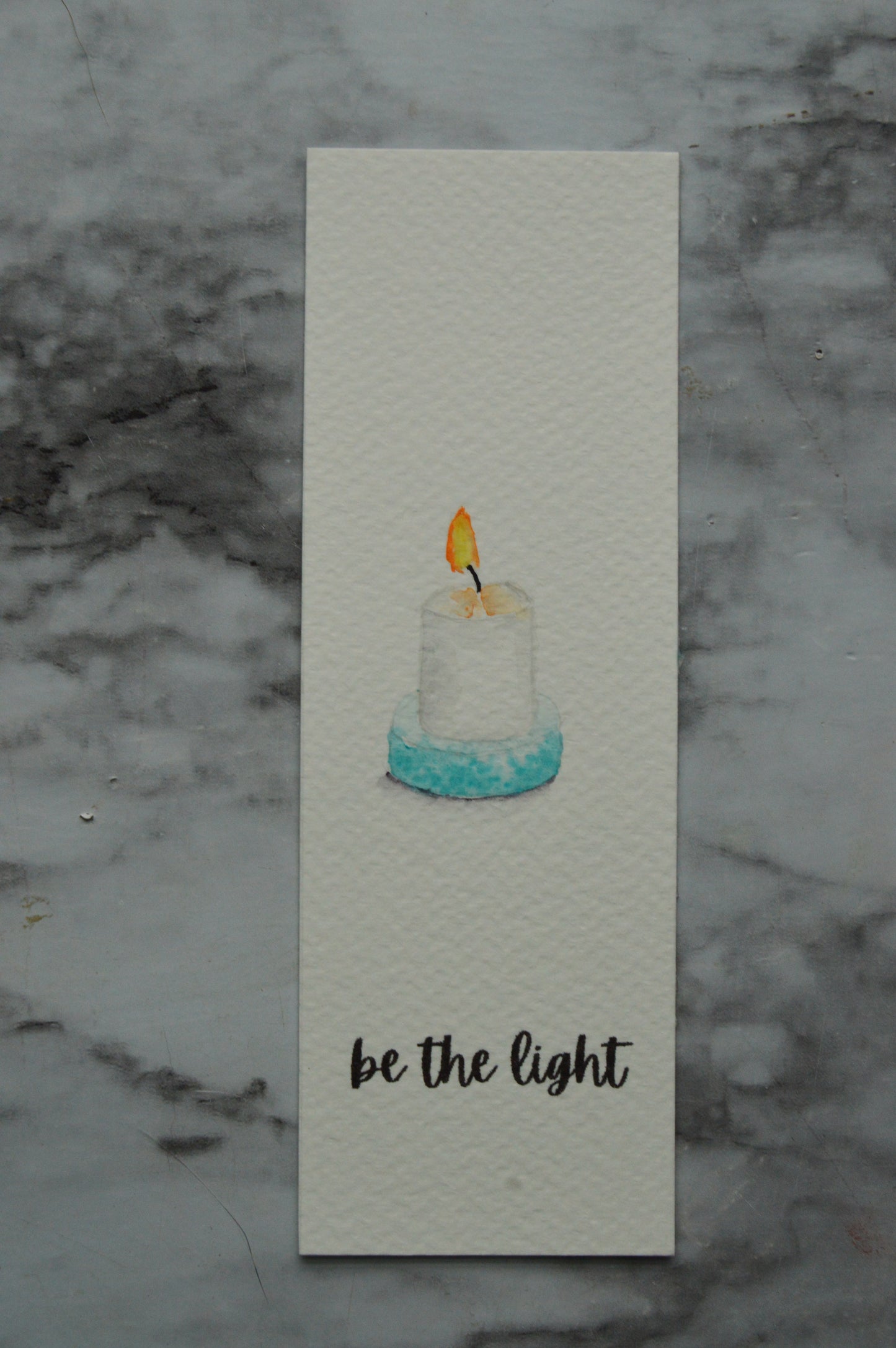 Be The Light Watercolor Candle Bookmark