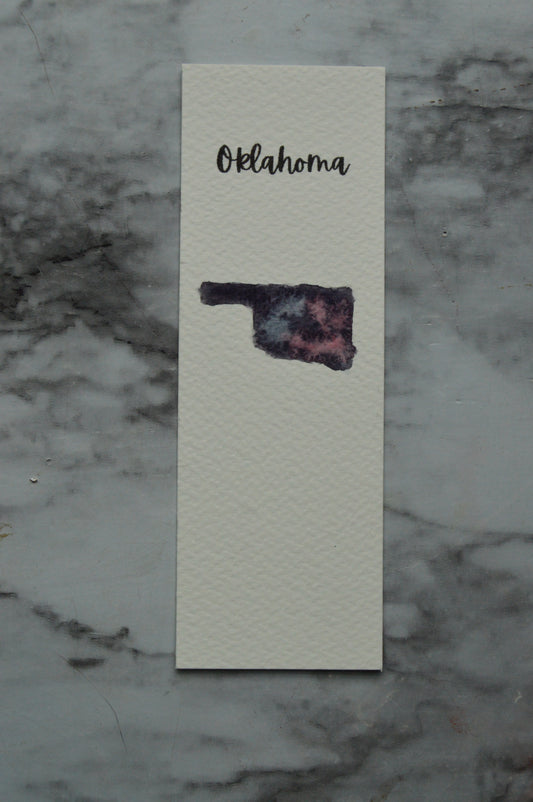 Oklahoma Watercolor Bookmark