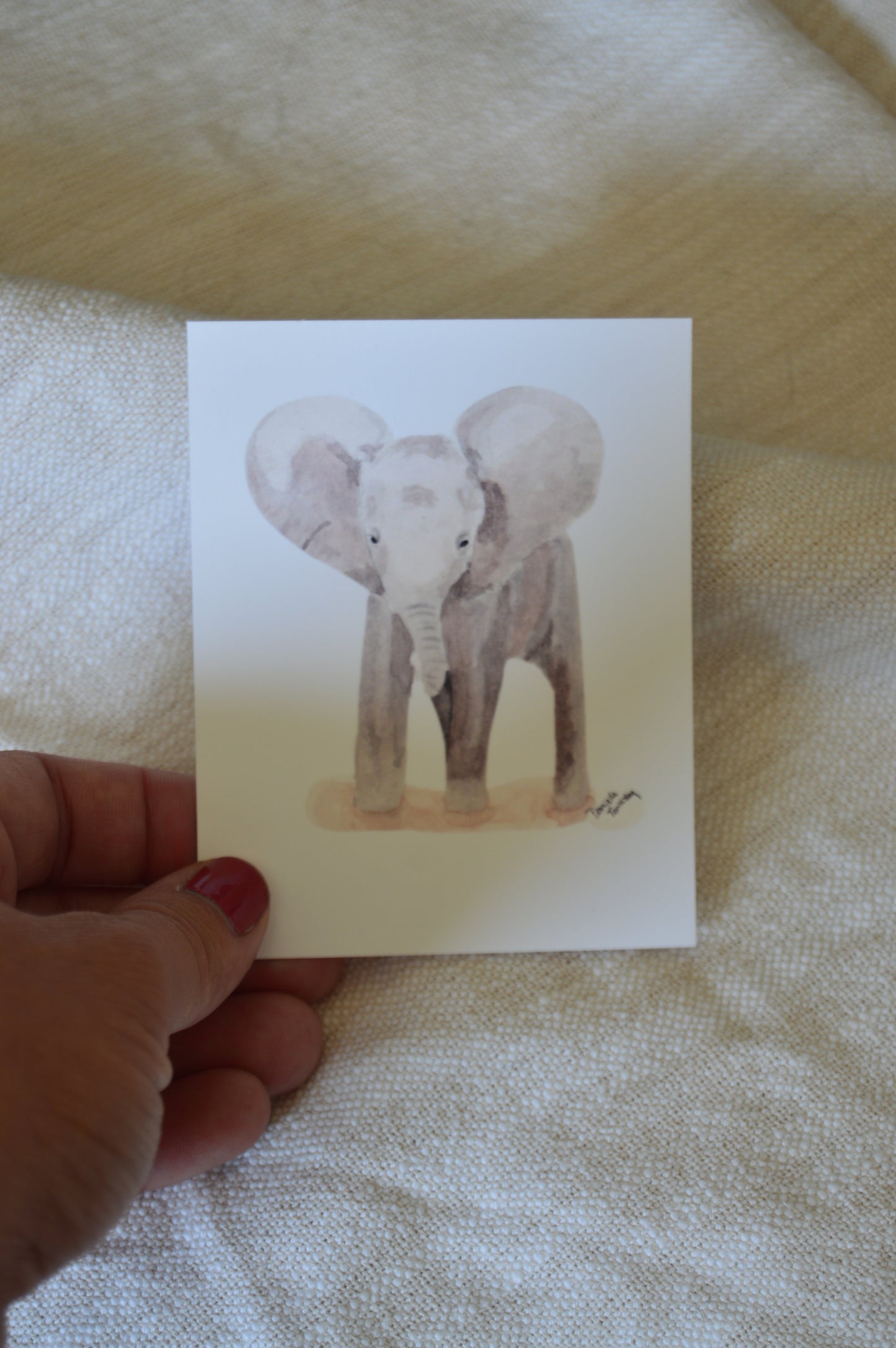 Mini Print Watercolor Baby Elephant
