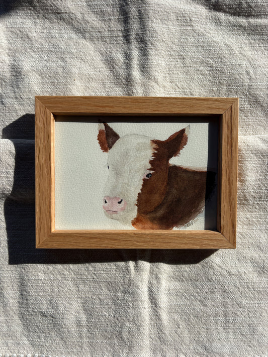 Brown Calf 5x7 Watercolor
