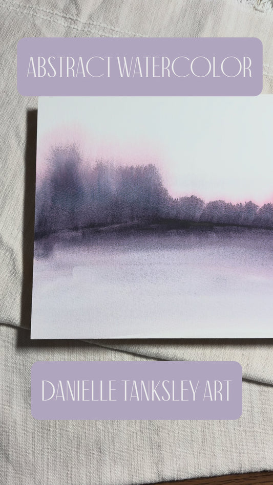 Abstract Winter Scene Watercolor