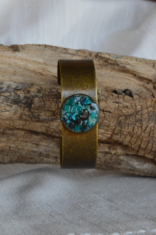 Turquoise Chip Inlay Bracelet,