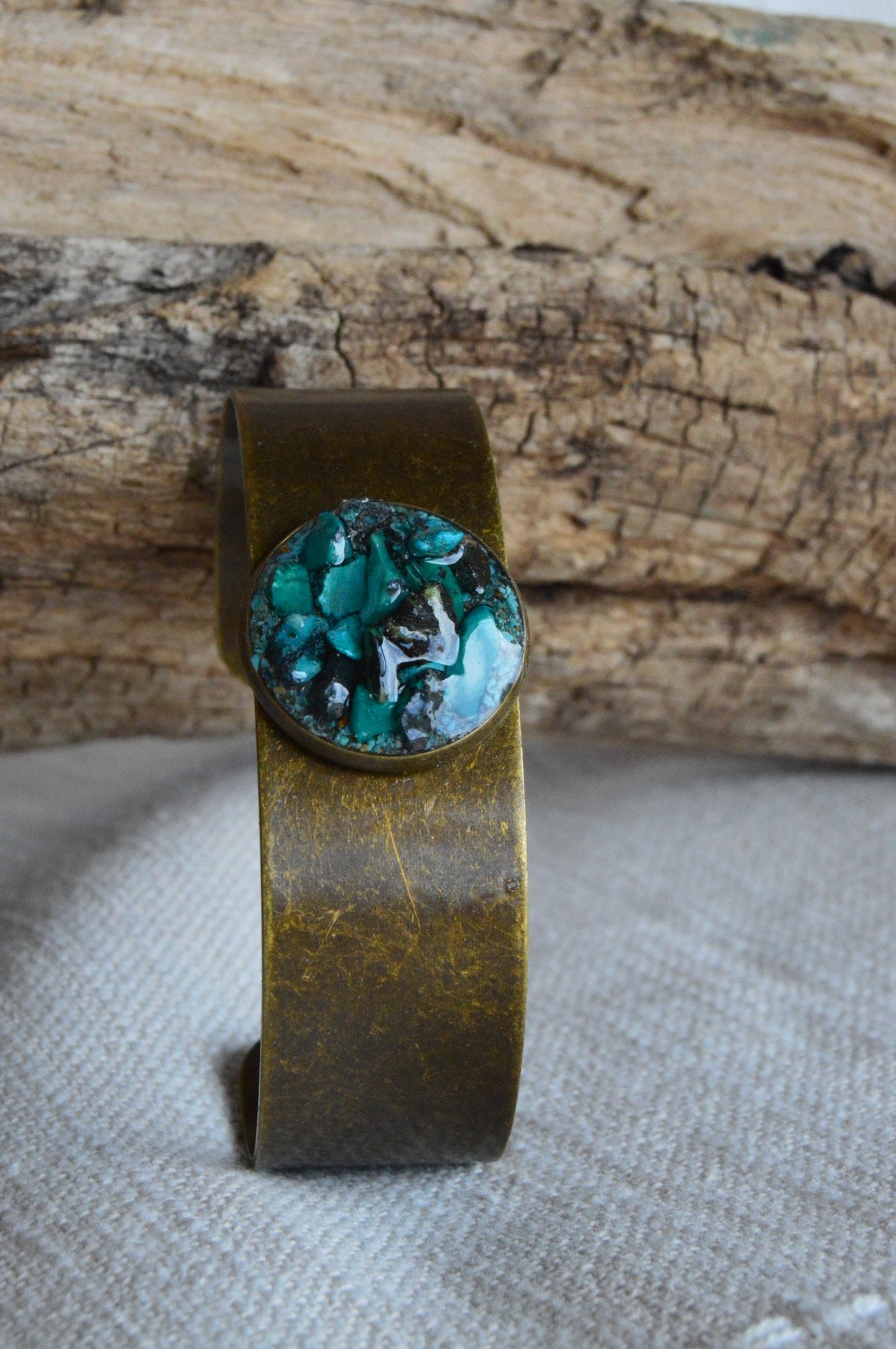 Turquoise Chip Inlay Bracelet,